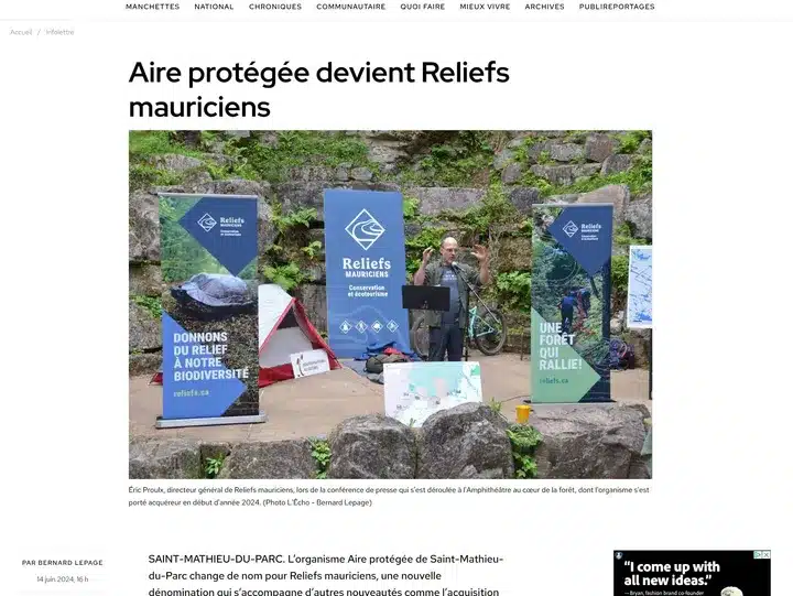 Aire protégée devient Reliefs mauriciens